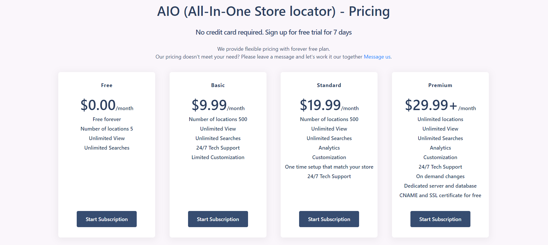 screenshot of AIO Store Locator